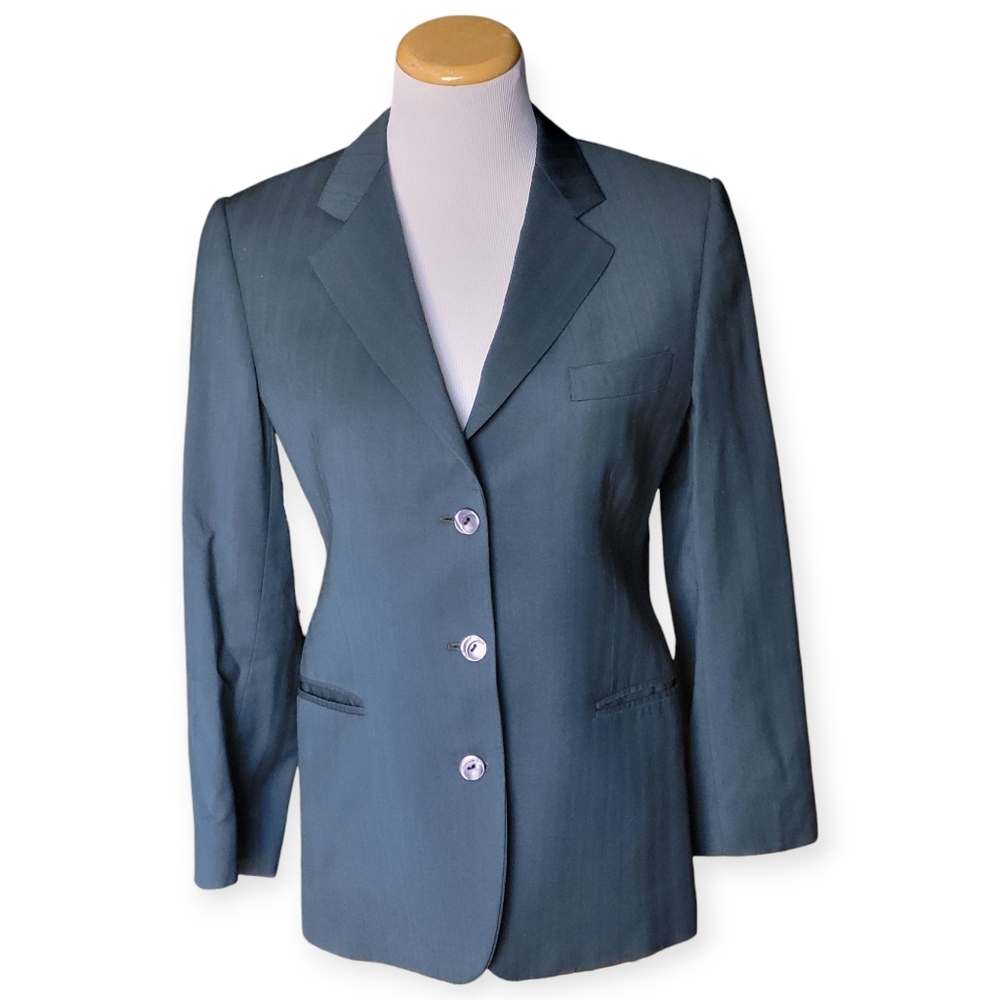 VINTAGE Dark Teal Men's-Style 3-Button Blazer